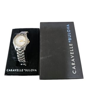 Bulova Silver and Gold Watch with White Dial